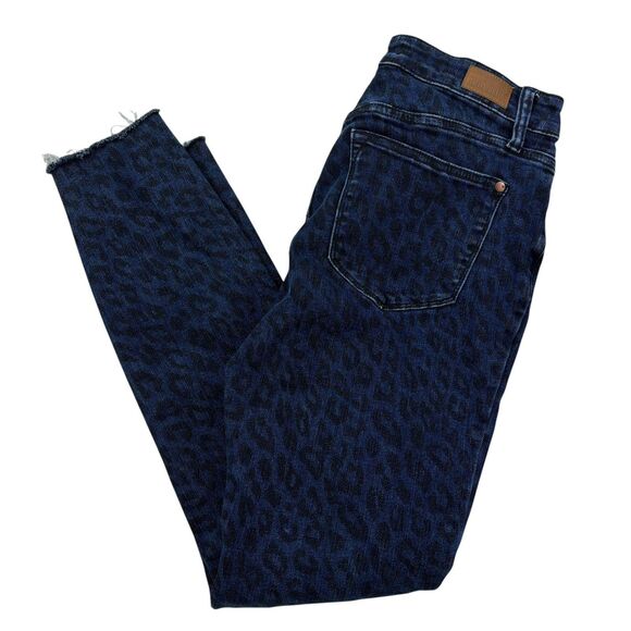 Judy Blue Women's 9/29 Mid Rise Cheetah Print Skinny Fit Jeans 28"Wx27"Inseam - Picture 5 of 16